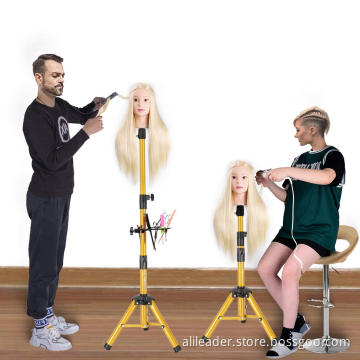 Kosmetologi Mannequin Head Wig Stand untuk Sambungan Rambut